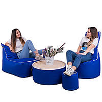 Комплект уличной мебели Sunbrella, ткань Оксфорд 223, 4 предмета (кресло+лежак+пуф+столик (Тia-sport ТМ)