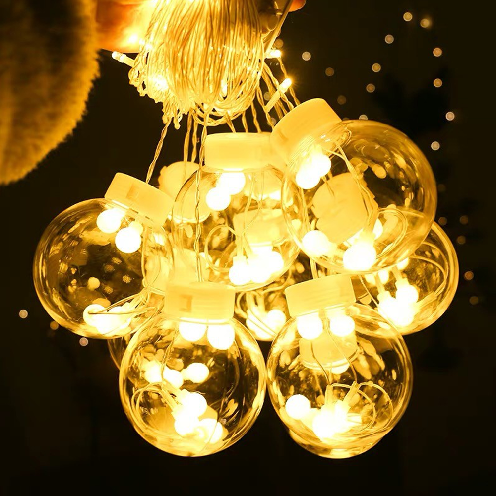 Гірлянда 3 м "Штора" 200 LED (RD-9014) 10 кульок Холодне світло / Новорічна гірлянда кульки
