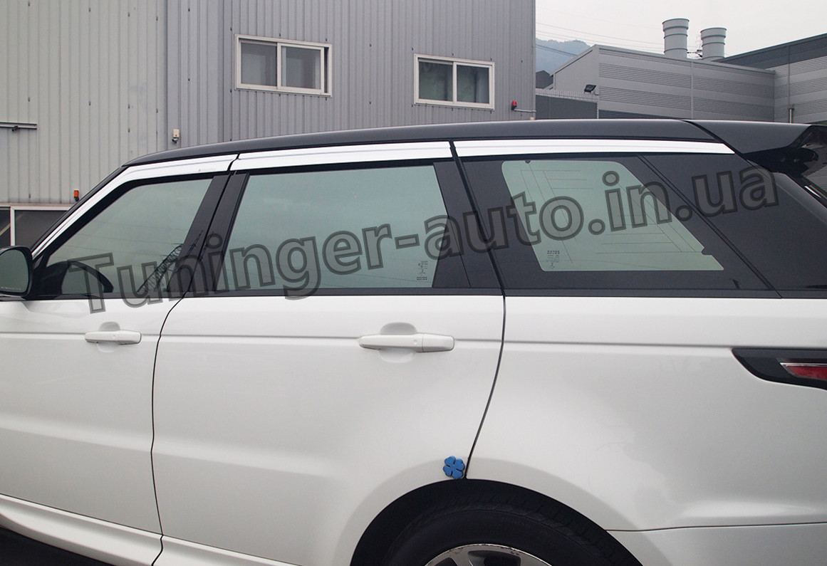 Дефлектори вікон (вітровики) хромовані Range Rover Sport 2013 - 6шт. (Autoclover D721)