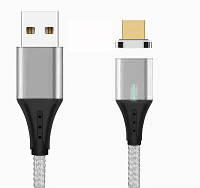 Магнитный кабель - Micro USB для зарядки и передачи данных 1 Метр Серебро Silver