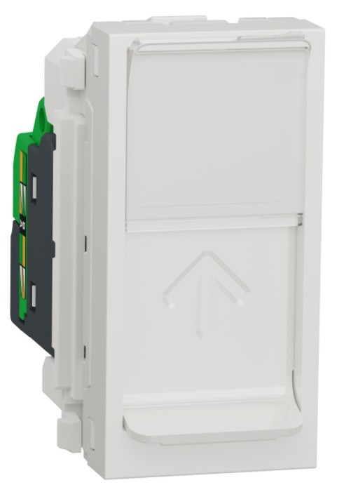 Unica New розетка комп'ютерна RJ45 CAT6A FTP 1 модуль біла Schneider Electric, NU344818, фото 1