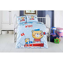 Комплект постільної білизни в дитячу кроватку з ранфорсу 100*150 ТМ Aran Clasy captain