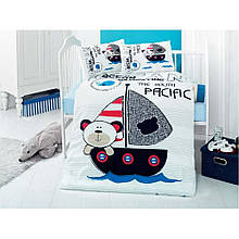 Комплект постільної білизни в дитячу кроватку з ранфорсу 100*150 ТМ Aran Clasy pacific