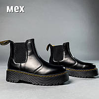 Ботинки зимние Dr. Martens Chelsea женские челси черные доктор мартинс на резинке на меху