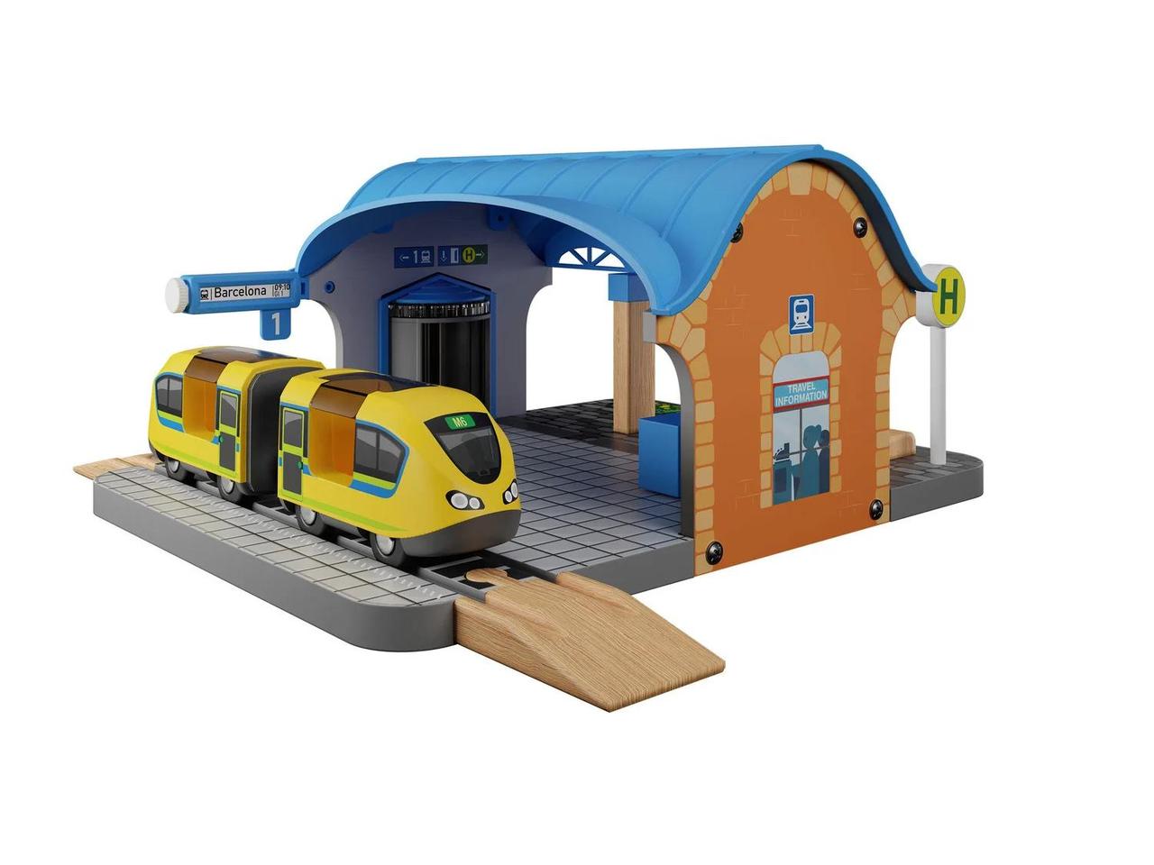 🚗 Набір вокзал для дерев'яної залізниці Playtive Junior, фото 1