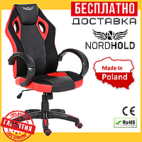 Геймерское Кресло с TILT до 120 кг Компьютерное Игровое Кресло Nordhold ULLR Офисное Кресло Черное Красное