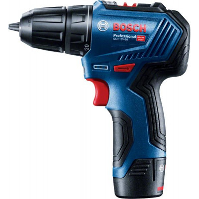 Шуруповерт Bosch Professional GSR 12V-30 2x 2.0Аг, GAL 12V-40, кейс (0.601.9G9.000)