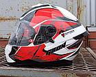 Мотошолом, шолом Geon 967-2 Glossy Black/Red, фото 6