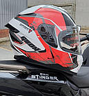 Мотошолом, шолом Geon 967-2 Glossy Black/Red, фото 4