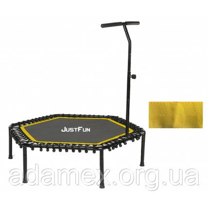 Батут з ручкою Just Fun 135 см для джампінгу до 100 кг жовтий з чорним