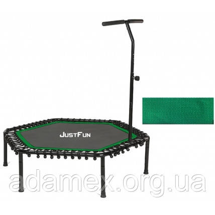 Батут з ручкою Just Fun 135 см для джампінгу до 100 кг зелений з чорним
