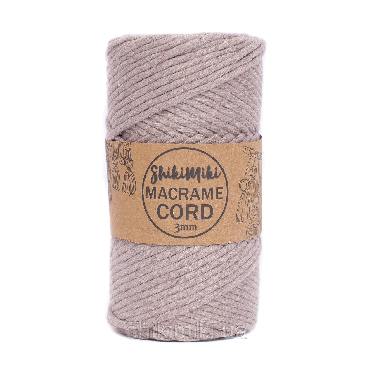 Еко шнур Macrame Cord 3 mm, колір Мокачино