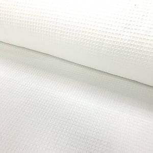 Вафельний полотно плетіння клітка, колір білий (шир. 2,40 м)