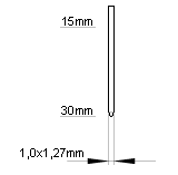 Шпилька "J" без головки переріз 1.0 х 1.27 мм довжина 15 - 30 мм для пневмопістолета. Італія, фото 2