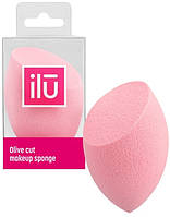 Спонж для макияжа с плоским срезом, розовый Ilu Sponge Olive Cut Pink 1 шт