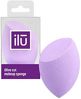 Спонж для макияжа с плоским срезом, фиолетовый Ilu Sponge Olive Cut Purple 1 шт