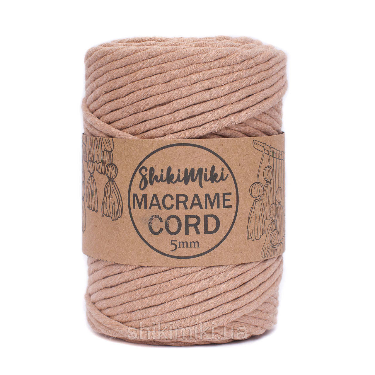 Еко шнур Macrame Cord 5 mm, колір Шамуа, фото 1