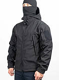 Тактична куртка Soft Shell VIKING Black чорна WinTac, фото 3