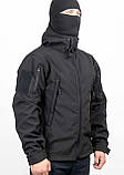 Тактична куртка Soft Shell VIKING Black чорна WinTac, фото 4