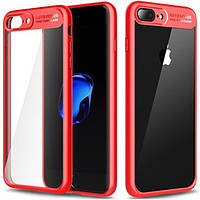 Прозрачный чехол накладка Rock Clarity Series for iPhone 7/8 Plus, Red