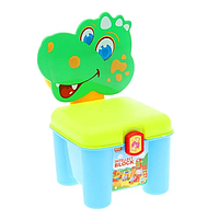 Дитячий конструктор для малюків (46 деталей) 3166A у валізі-стульчику (Динозаврик зелений)