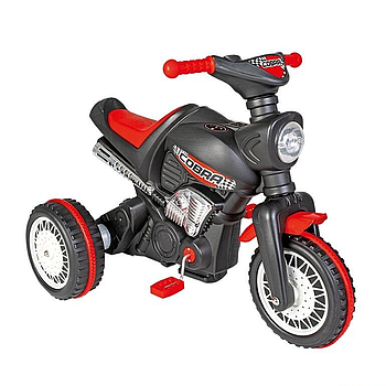 Дитячий педальний мотоцикл триколісний Pilsan Caterpillar 07-322 Чорно-червоний
