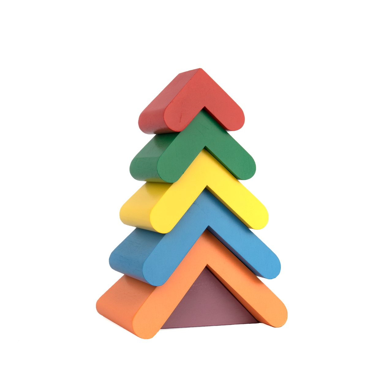 Дитяча розвиваюча дерев'яна іграшка Пірамідка Кольорова ялинка Komarovtoys А 348