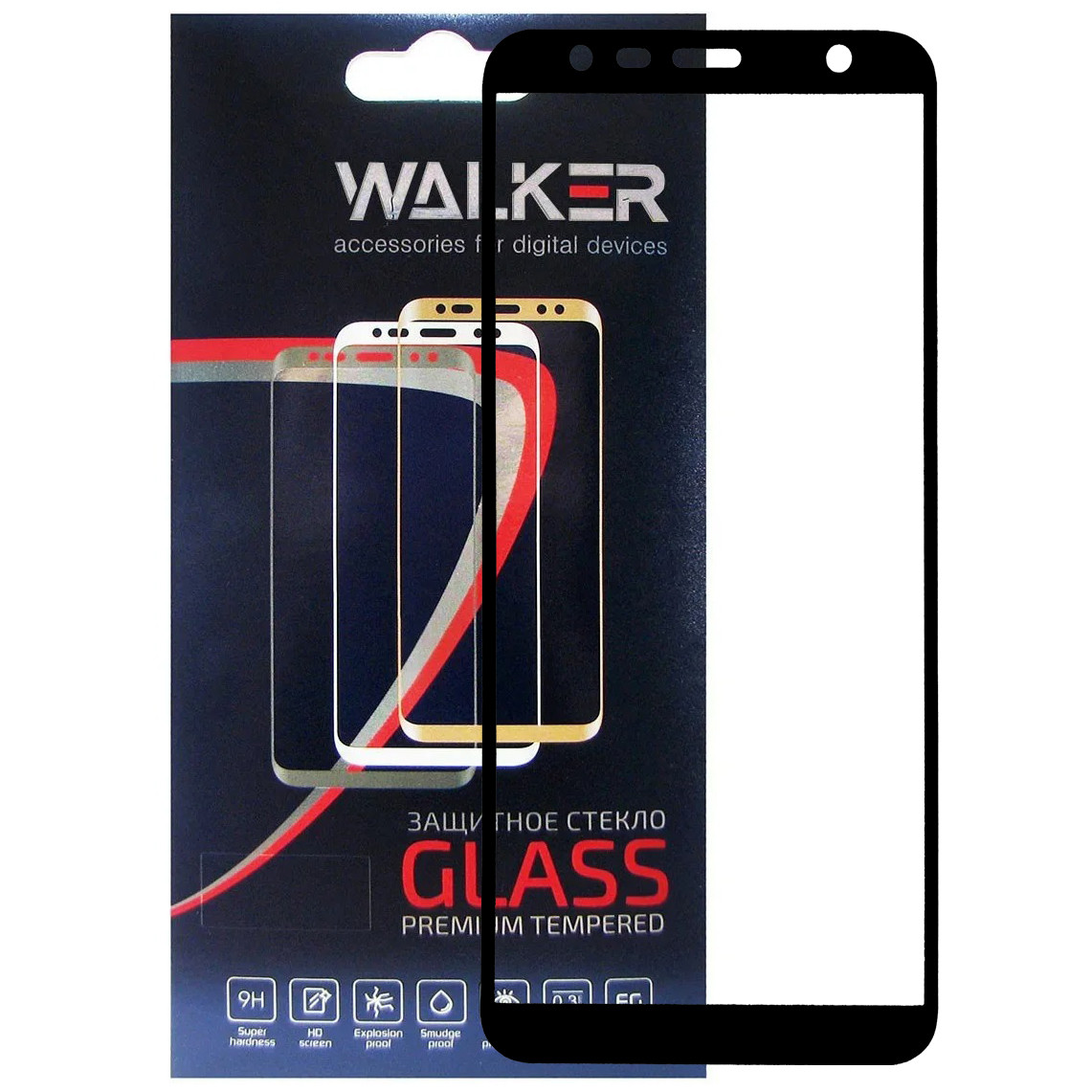 Захисне скло Walker 3D Full Glue для Samsung Galaxy J6 Plus / J4 Plus / J4 Core Black