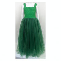 Дитяче довге зелене плаття з пишною спідницею