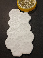 Молд силіконовий для айсингу та мастики Сніжинки на 10 комірок 2,0 і 1,8 см см
