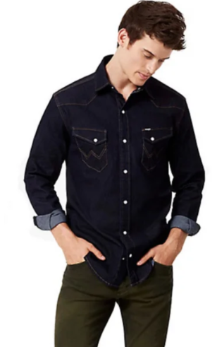 Джинсова сорочка Wrangler Denim Western Shirt - Rinse (S)
