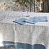 Лляний комплект столової білизни з квітами, скатертина 150*250 см, 100% льон, колір прованс, фото 4