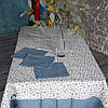 Лляний комплект столової білизни з квітами, скатертина 150*250 см, 100% льон, колір прованс, фото 6