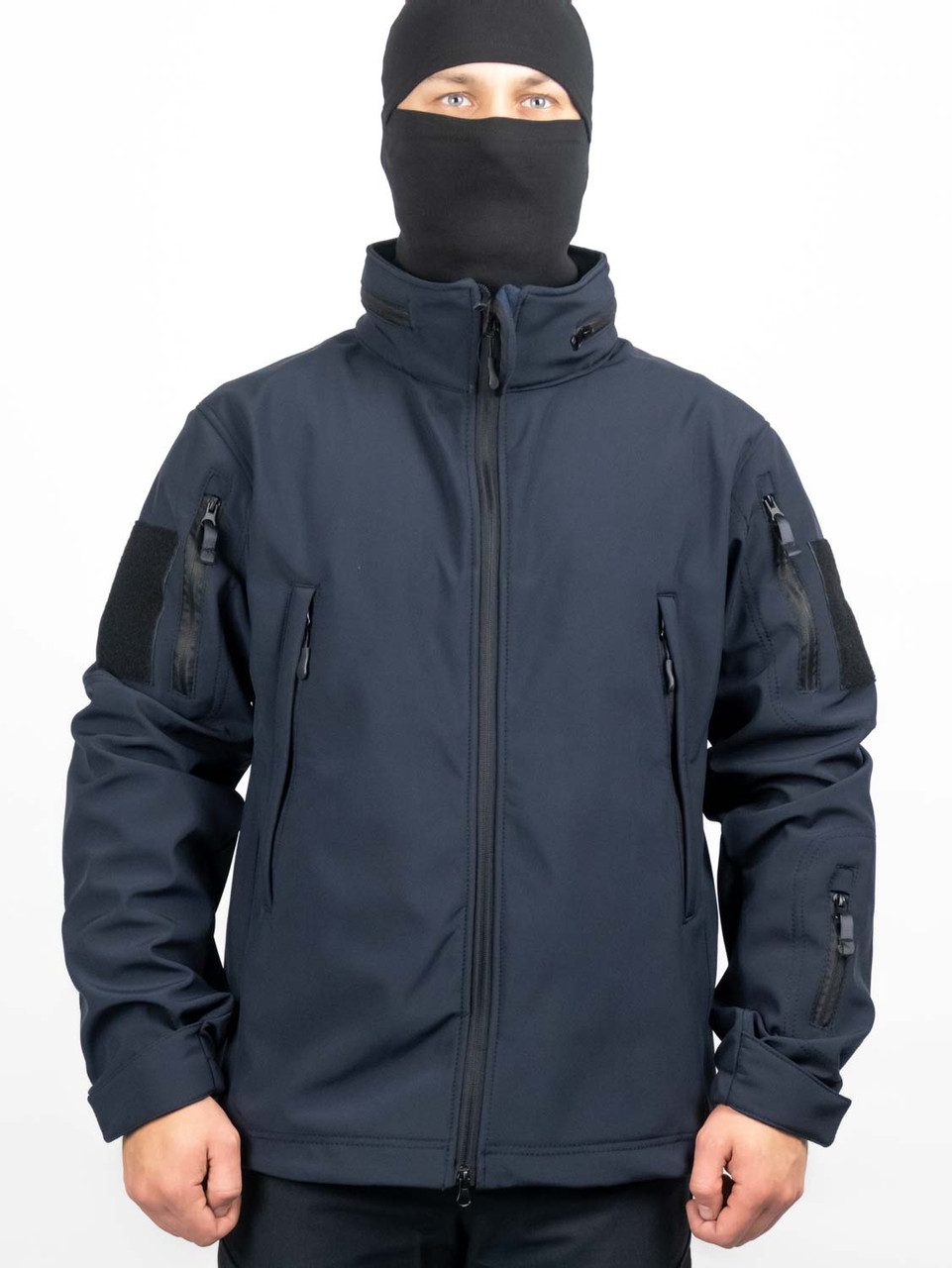 Демісезонна тактична куртка Soft Shell STALKER Dark Navy Blue темно-синя WinTac, фото 1
