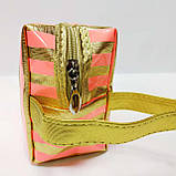 Косметичка в смужку форма бочок із ручкою, фото 2