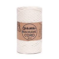 Еко шнур Macrame Cord 3 mm, колір Молочний