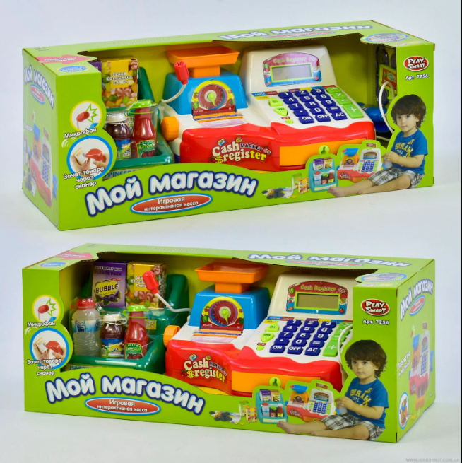 Касовий апарат 7256 із вагами, пластмасові продукти, фото 1