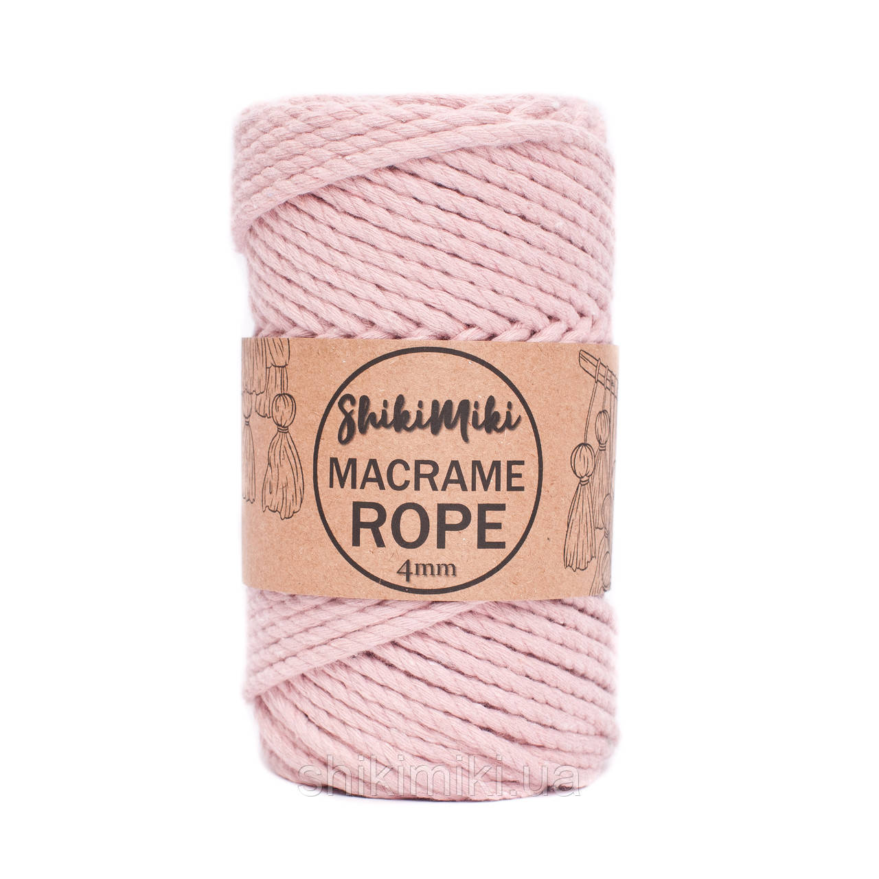 Еко шнур Shikimiki Rope 4mm, колір Рожева пудра