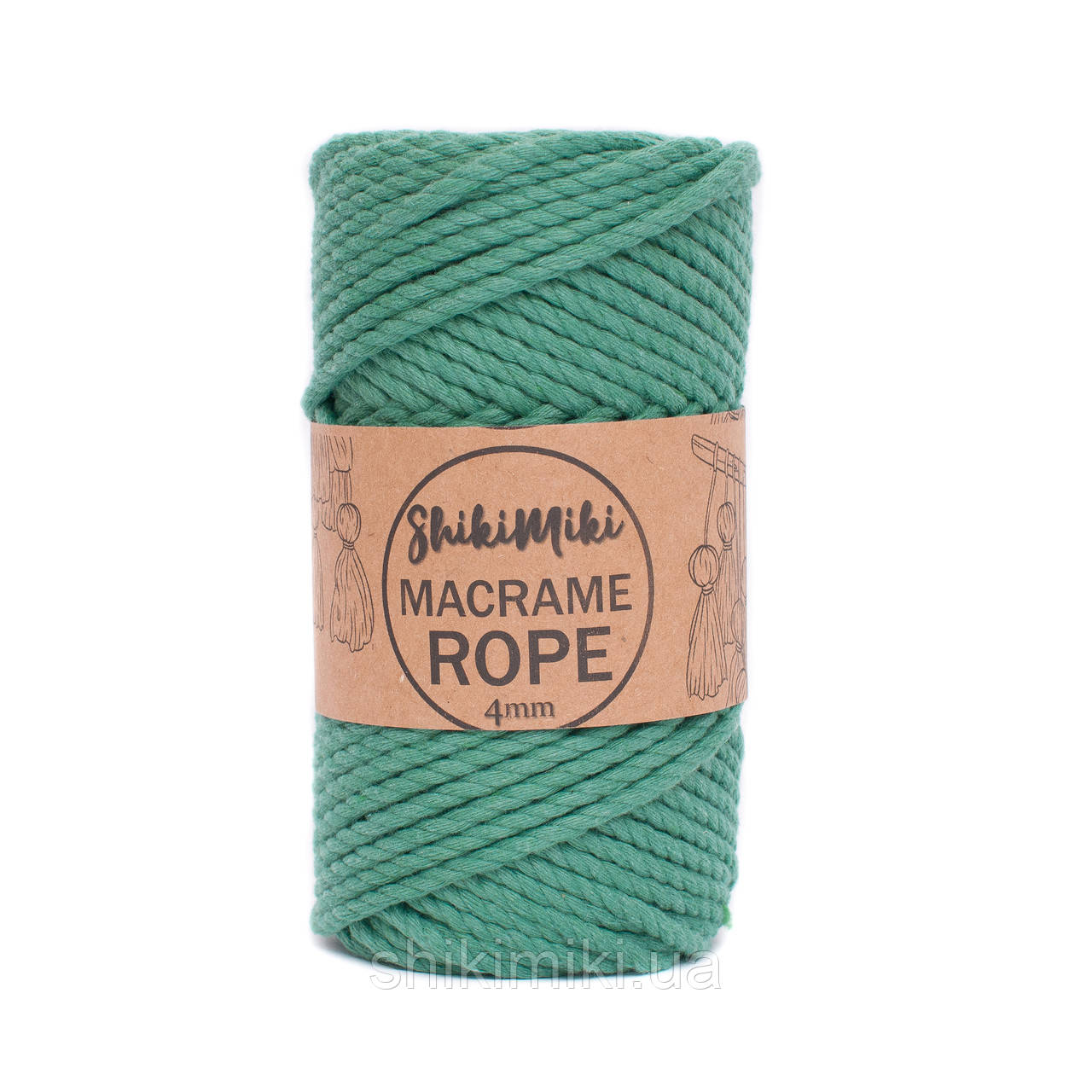 Еко шнур Shikimiki Rope 4mm, колір Малахіт, фото 1