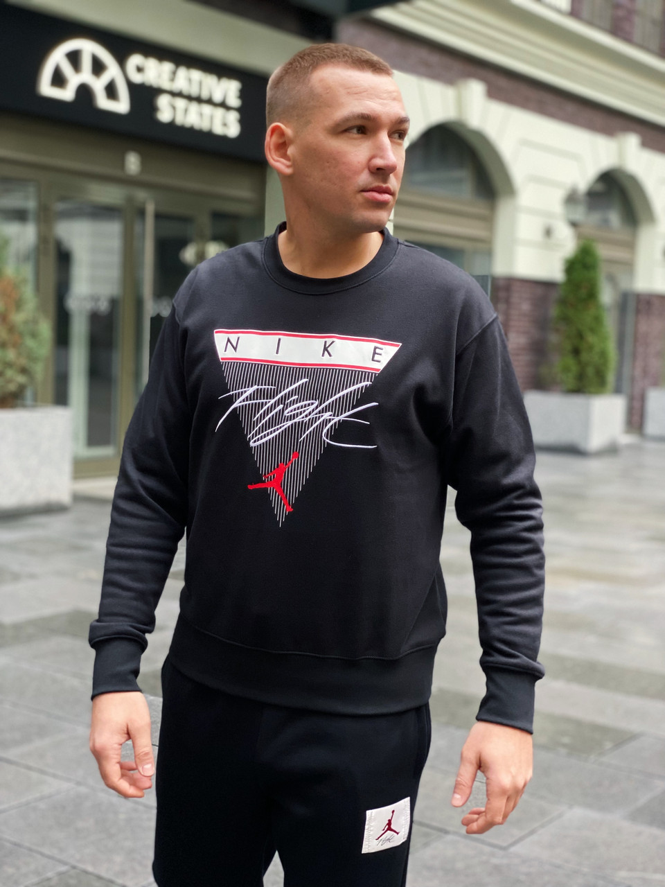 Світшот чоловічий Nike M Jordan Flight Fleece PO GFX Crew / CZ8265-010 (Розмір: L)