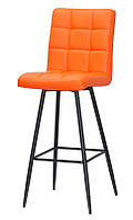 Барный стул Augusto кожзам оранжевый 1012 BAR 75-ML на черных металлических ножках