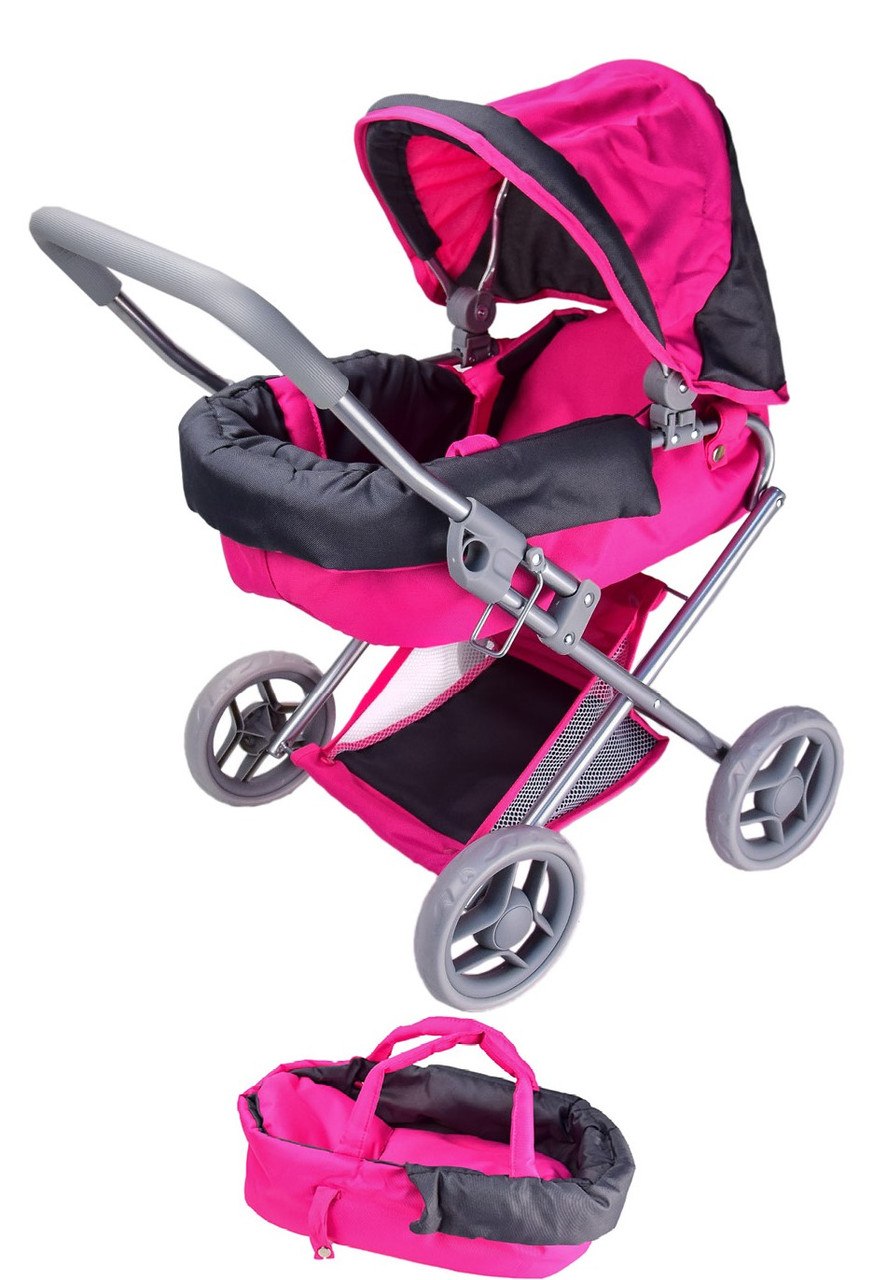 Іграшкова Коляска для ляльок з кошиком та перенесенням 9369 розмір іграшки – 52*36*66 см, фото 1