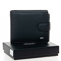 Кожаное мужское портмоне черного цвета Dr.Bond мужской горизонтальный кошелек из натуральной кожи