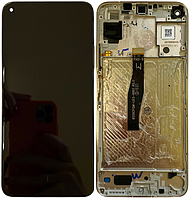 Дисплей модуль тачскрин Honor 20; Huawei Nova 5T черный в рамке серебристого цвета Icelandic White