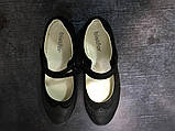 Натуральні туфлі для дівчаток чорного кольору на липучці, Bistfor, Бістфор, Україна, фото 4