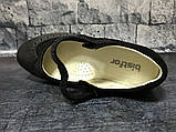 Натуральні туфлі для дівчаток чорного кольору на липучці, Bistfor, Бістфор, Україна, фото 9