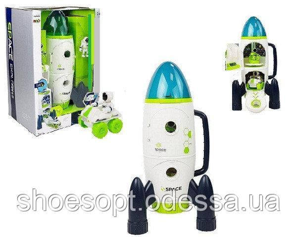 Космічний корабель ракета 45 см із астронавтом, місячнохід, світло, звук, фото 1