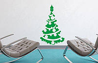 Интерьерная виниловая новогодняя наклейка Новогодняя елка (20х35см)