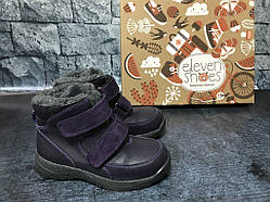 Зимові черевики на липучці 11Shoes фіолетові