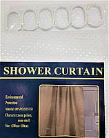Шторка тканинна для ванної та душу з кільцями 180х180 см Піка текстильна біла SHOWER CURTAIN